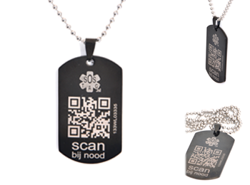 sos dogtag groot zwart (113c)